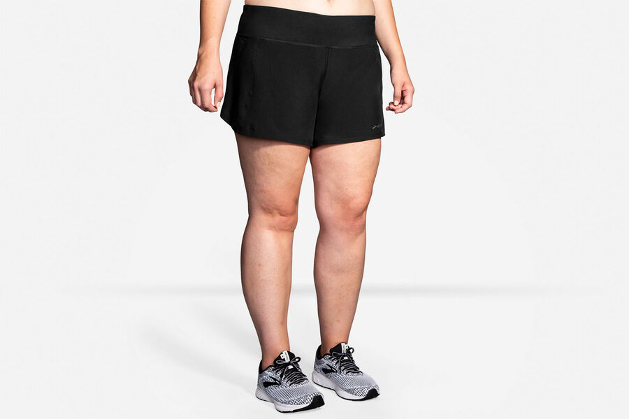 Womens Brooks Chaser 5" Bottoms Black | 023146-MOK